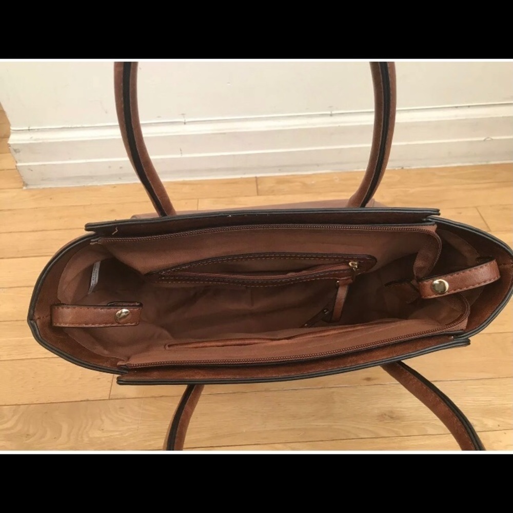 Brown "Bee" Purse Handbag Vegan Leather - Excellent Condition - Picture 2 of 6